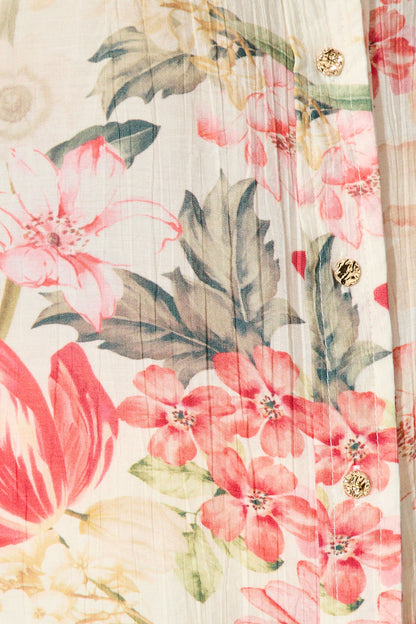 Orchard in Bloom Shirt in Cream with Multi Floral