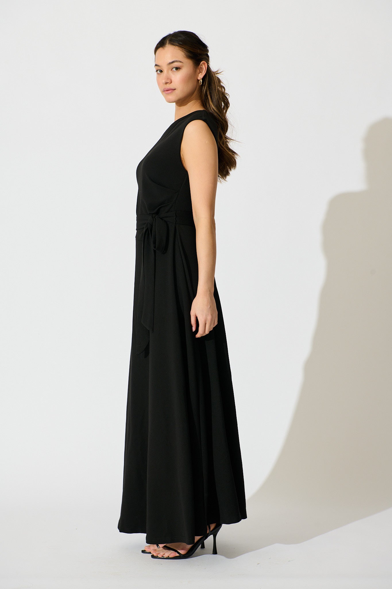 Noirelle Maxi Off Shoulder Dress in Black