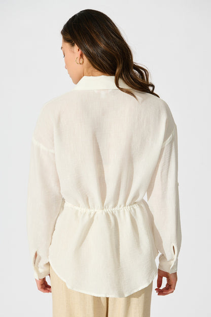 Lysandra Shirt in White Linen Blend