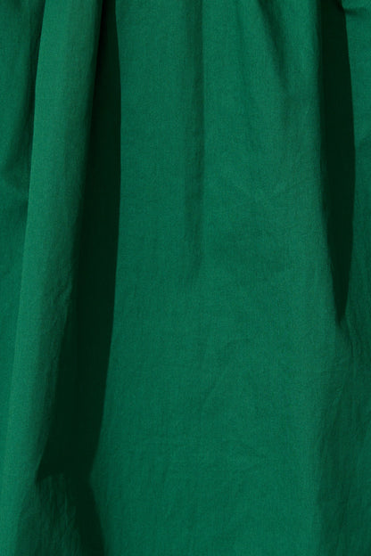 Mila Midi Dress in Emerald Cotton
