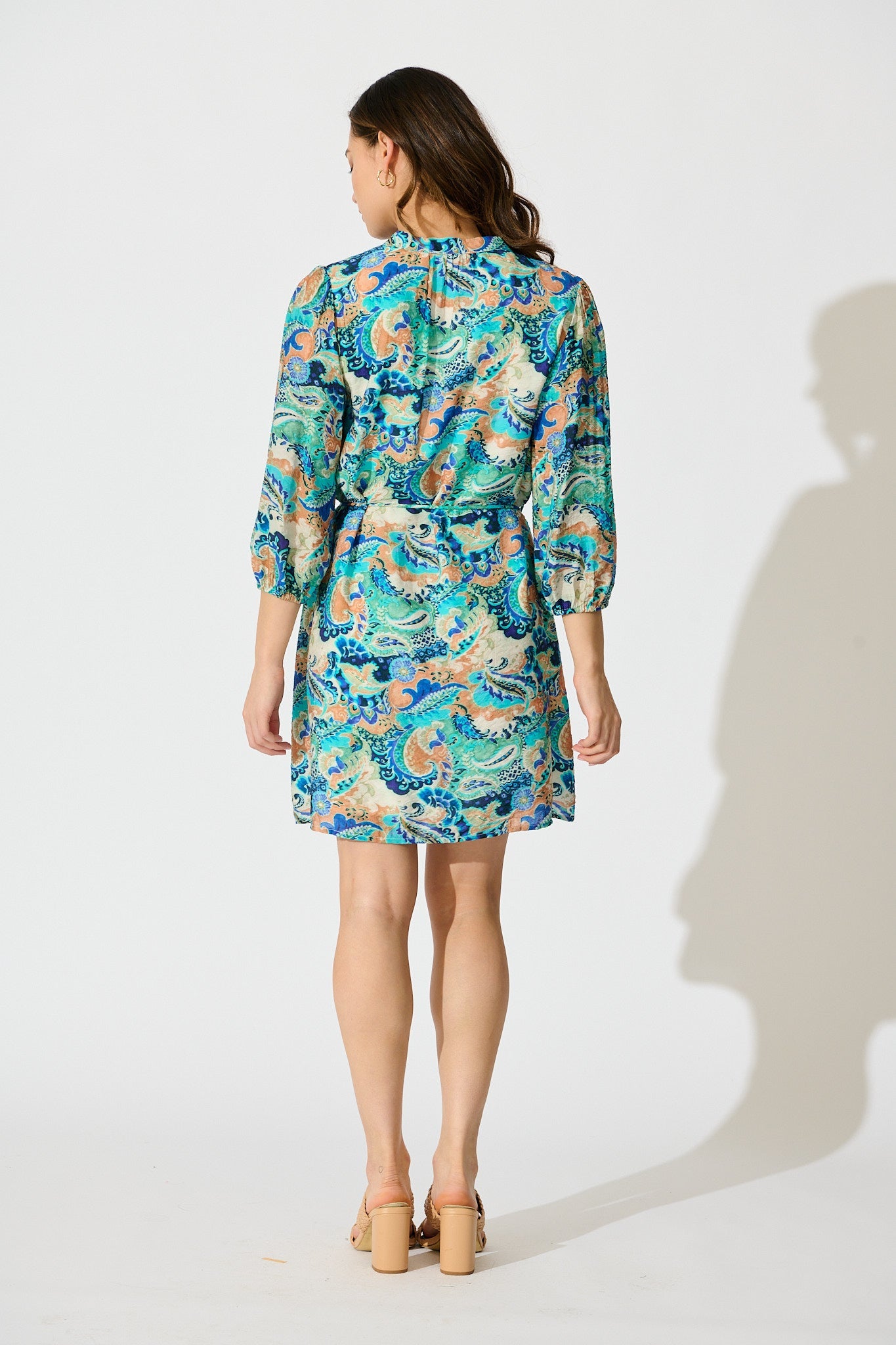 Rochella Dress in Green with Multi Print