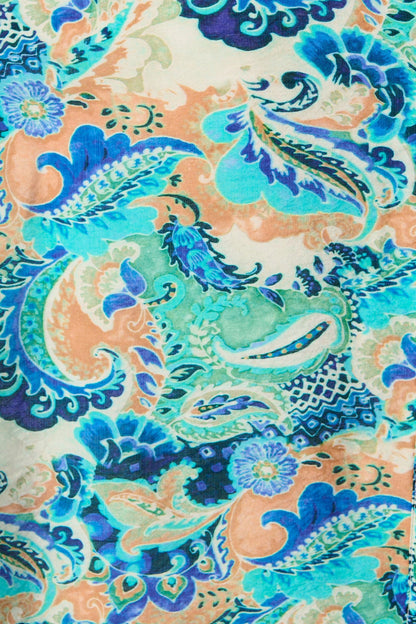 Lonnie Midi Dress in Green with Multi Print