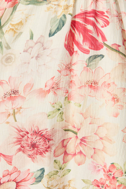 Vintage Blossom Dress in Cream with Multi Floral