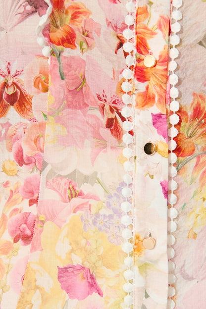 Soft Bloom Top in White with Multi Blush Floral