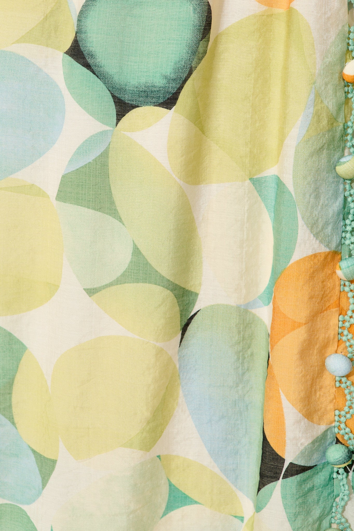 Isabeau Midi Dress in Green with Multi Watercolour Spot