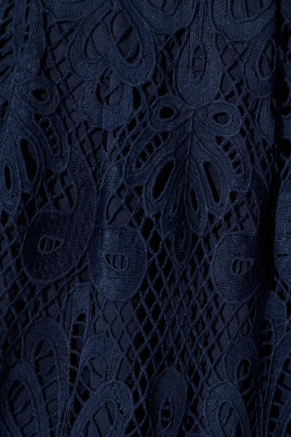 Falling for you Lace Dress in Navy