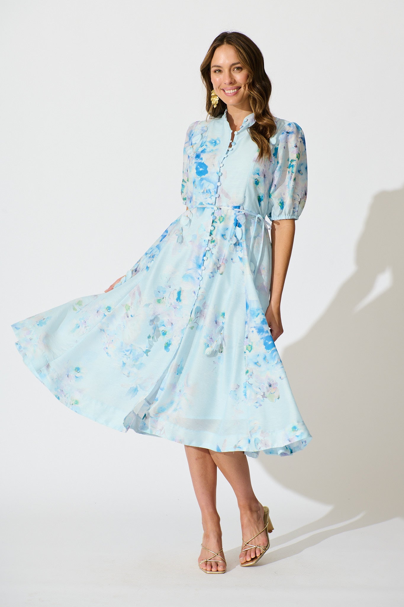 Oasis Bloom Maxi Dress in Blue Floral