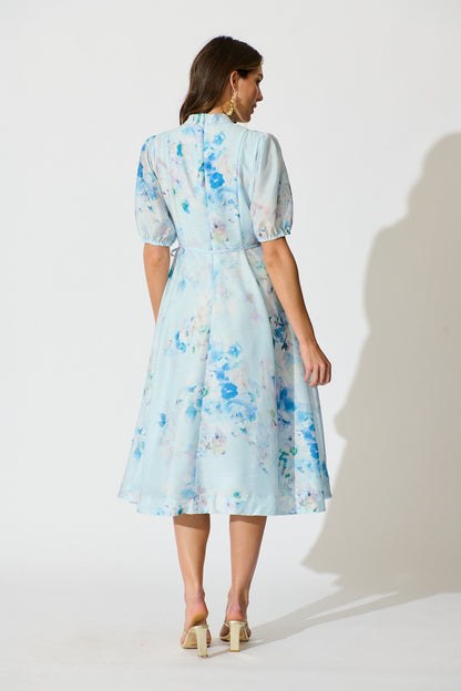 Oasis Bloom Maxi Dress in Blue Floral