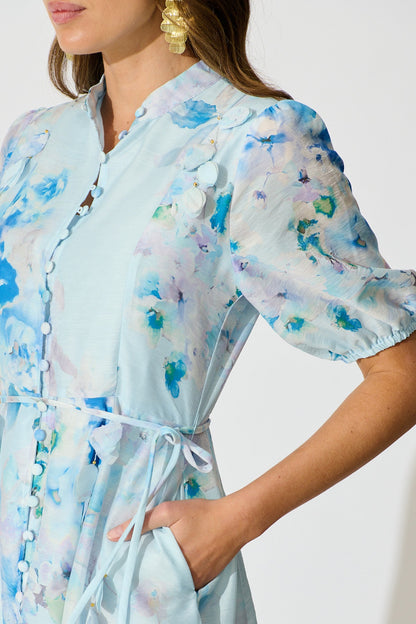 Oasis Bloom Maxi Dress in Blue Floral