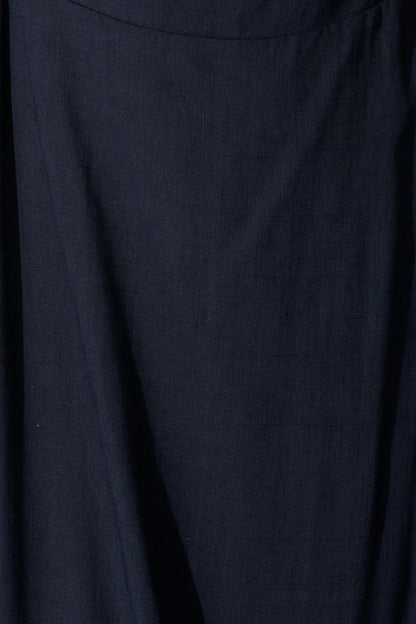 Solana Midi Dress in Navy Linen Blend