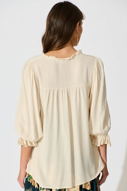 Bonnie Top in Ivory Linen Blend