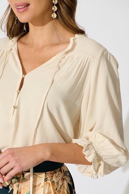 Bonnie Top in Ivory Linen Blend