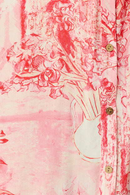 Laverna Shirt Dress in Multi Pink Print