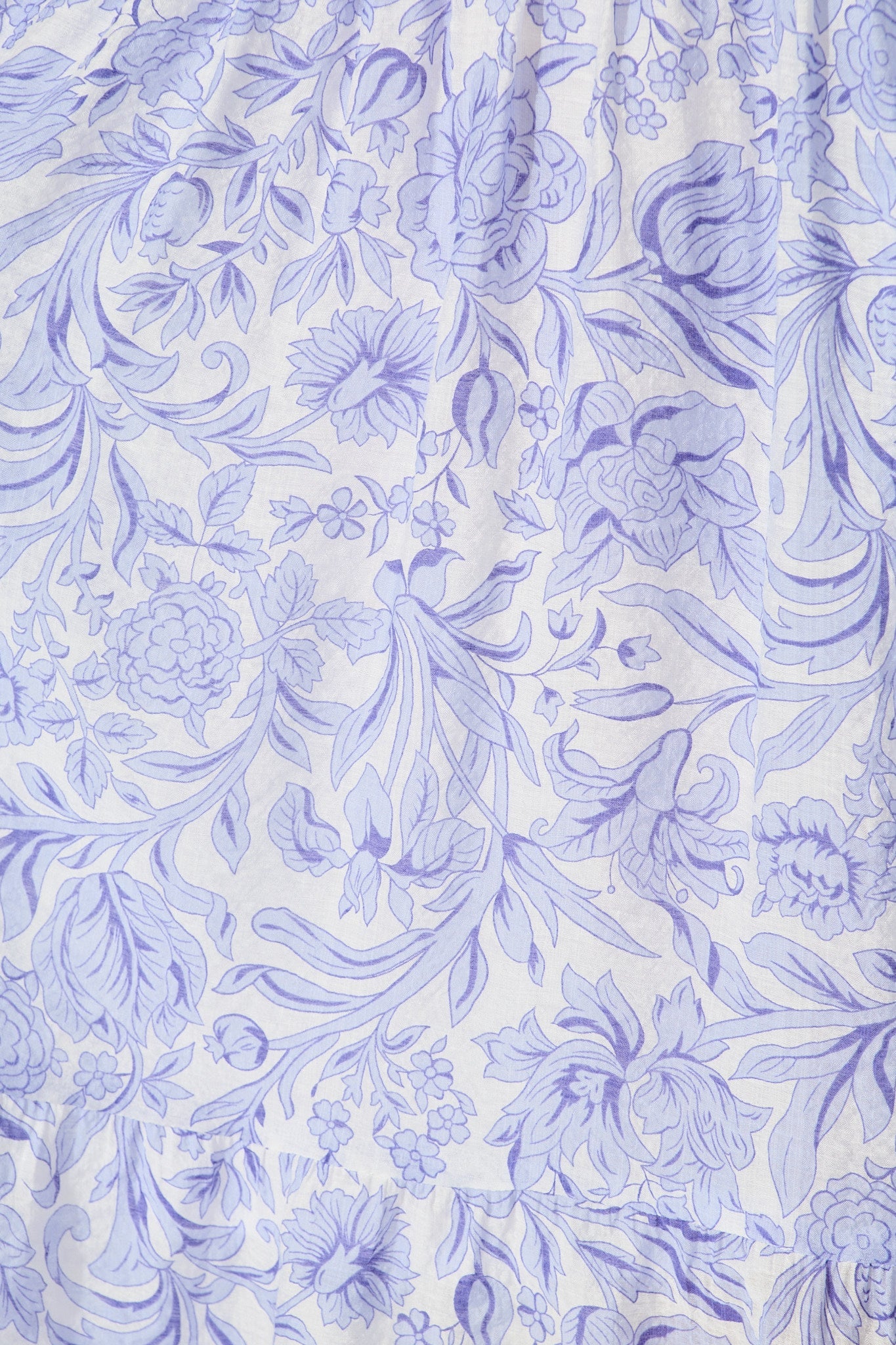 Zora Maxi Shirt Dress in Blue Floral Cotton Blend