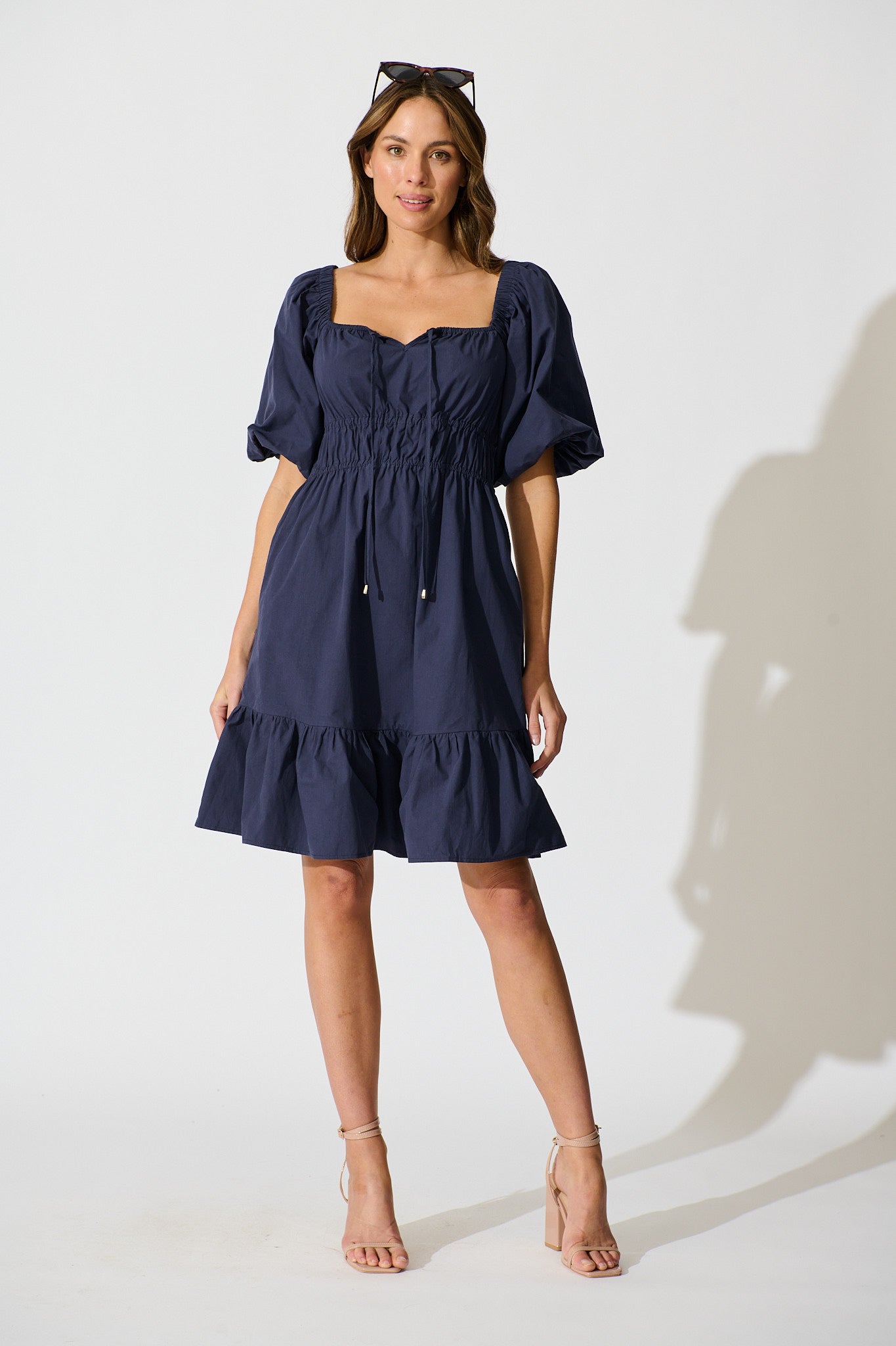 Kierah Dress in Navy Cotton
