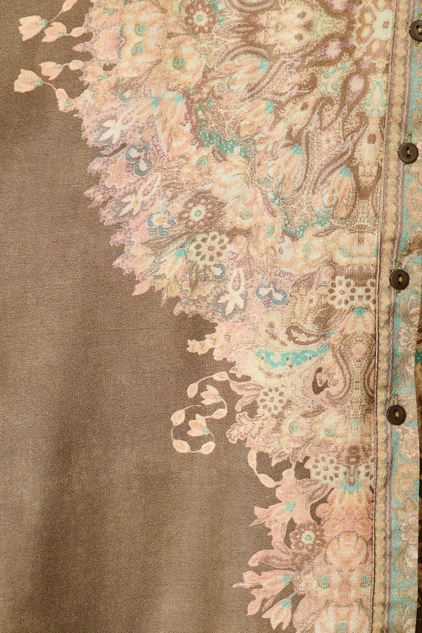 Ellen Midi Shirt Dress in Olive with Multi Placement Satin