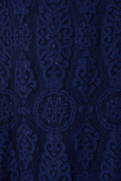 Valencia Lace Midi Dress in Navy