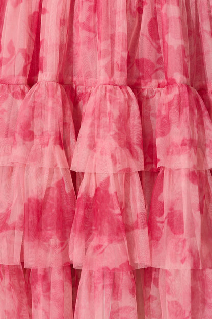 Air and Grace Dress in Pink Floral Tulle