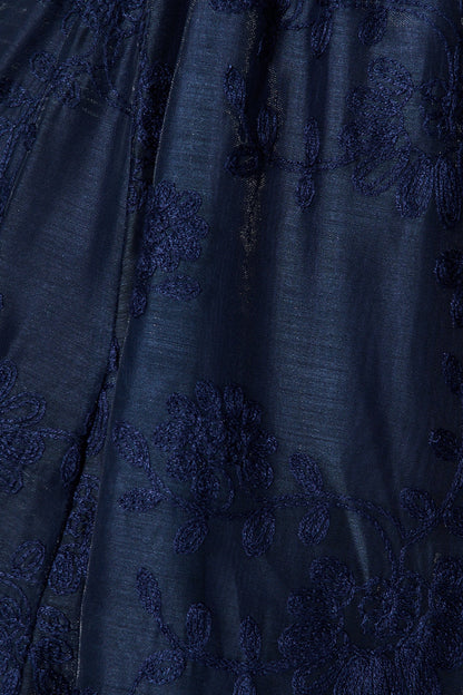 Embroidered Grace Dress in Navy