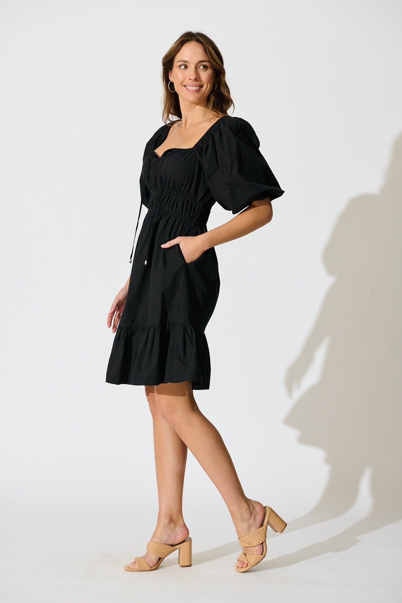 Kierah Dress in Black Cotton