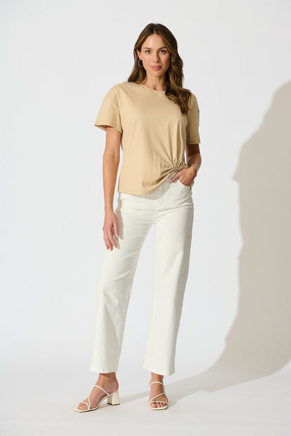 Dela T Shirt In Beige Cotton Blend