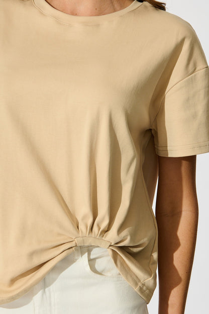 Dela T Shirt In Beige Cotton Blend