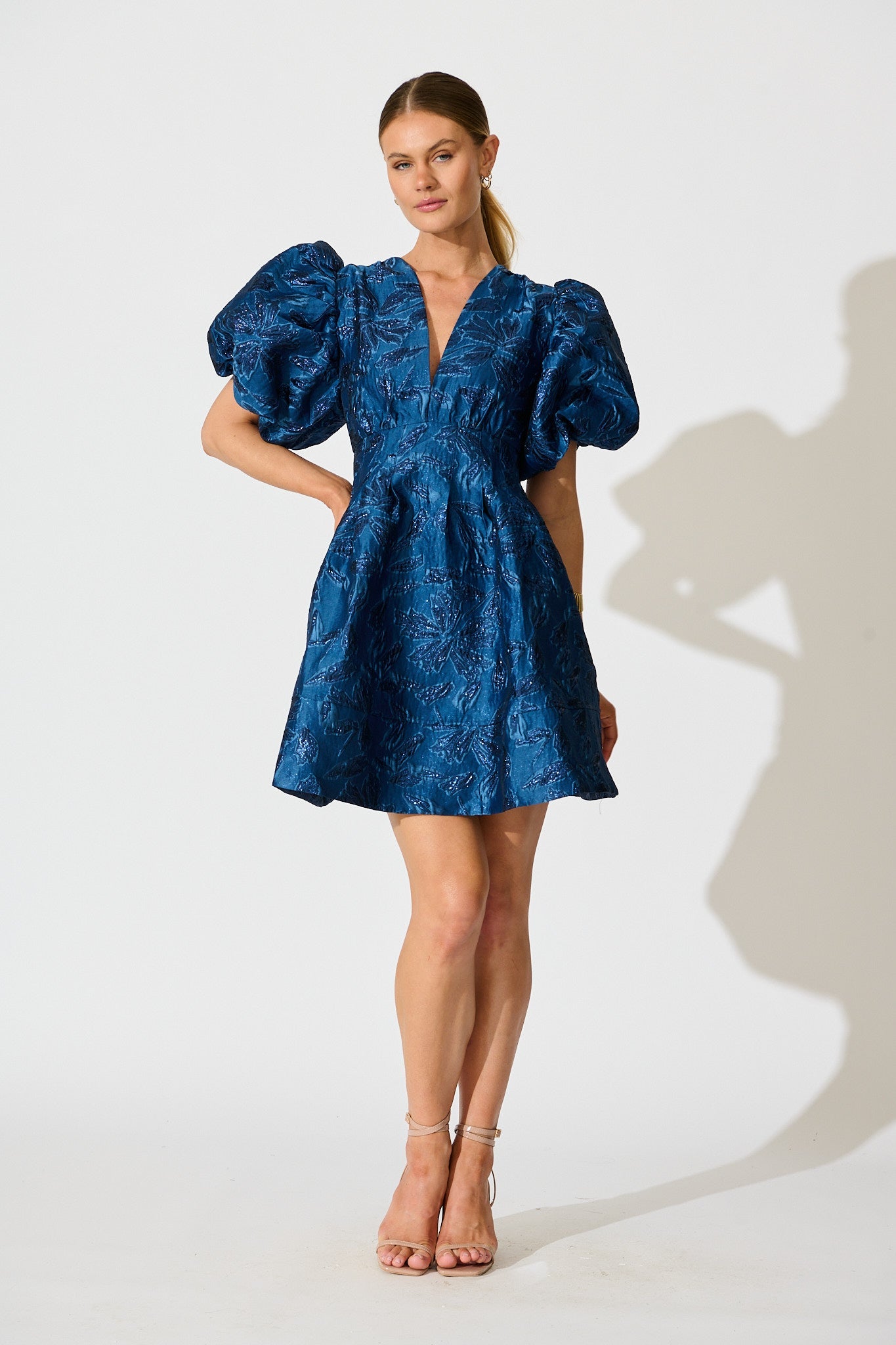 Paris Dreamer Dress in Navy Jacquard