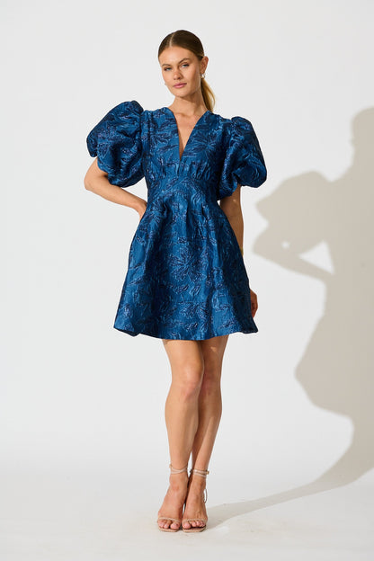 Paris Dreamer Dress in Navy Jacquard