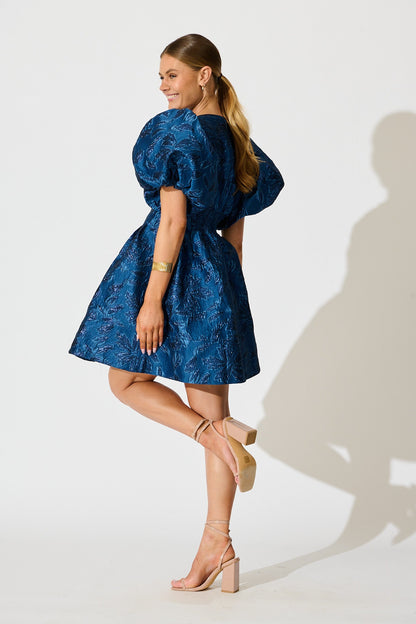 Paris Dreamer Dress in Navy Jacquard