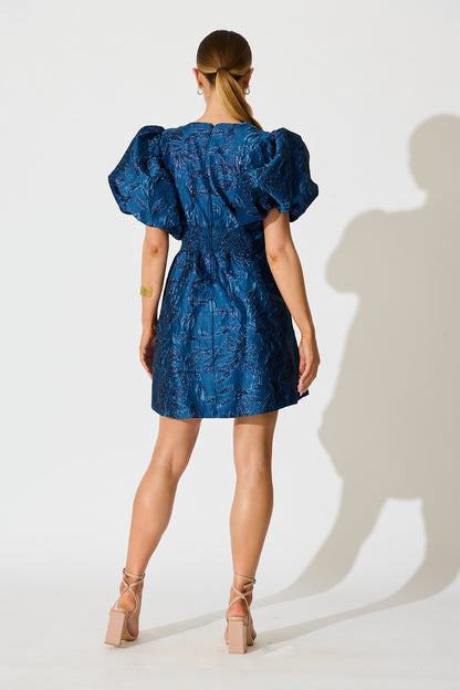 Paris Dreamer Dress in Navy Jacquard
