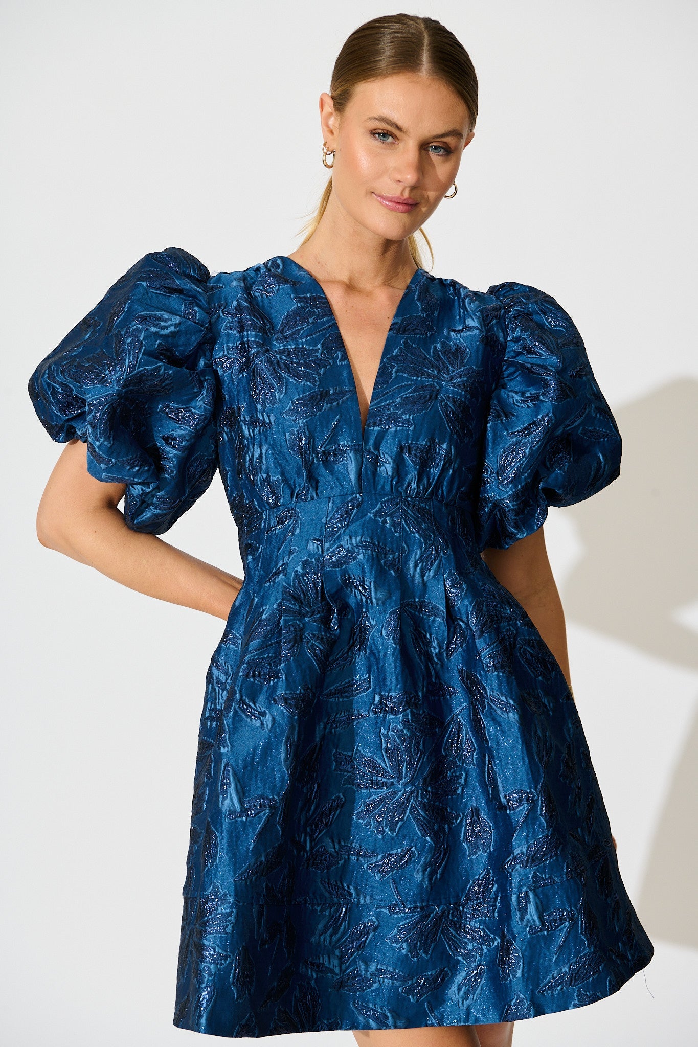 Paris Dreamer Dress in Navy Jacquard