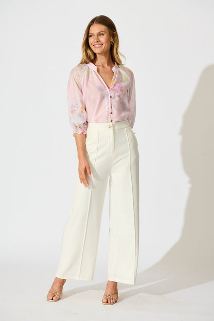 Martisha Top in Light Pink Floral