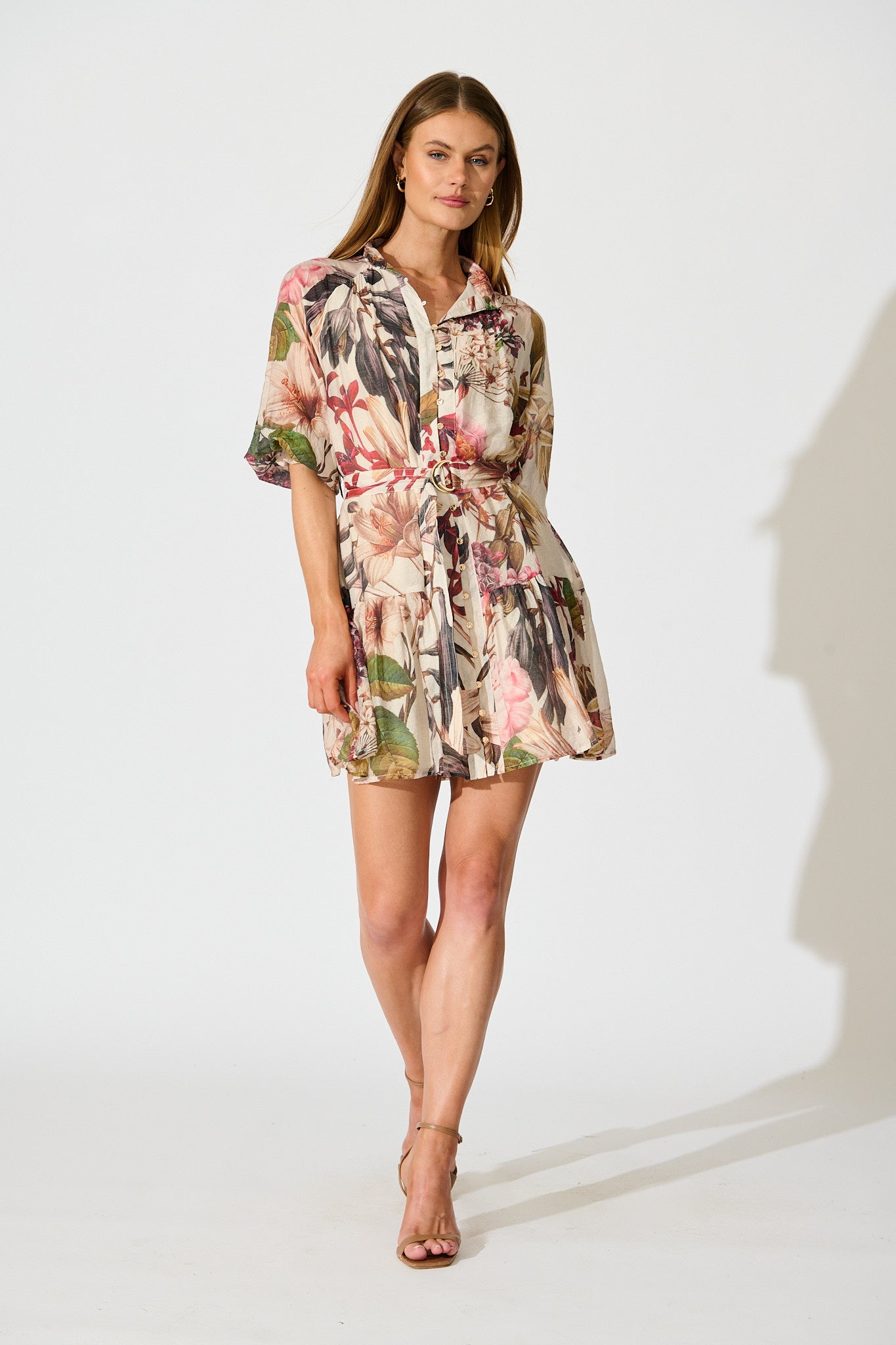 Blush Botanica Dress In Cream with Multi Floral
