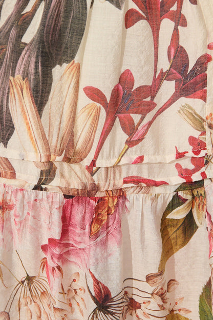 Catania Maxi Dress in Cream with Multi Floral