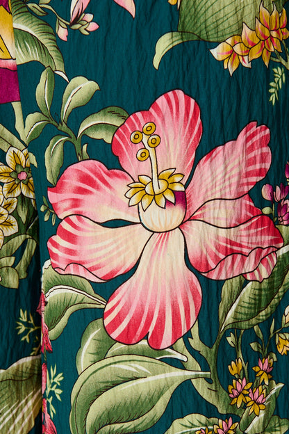 Petal Drift Pant in Green with Multi Floral