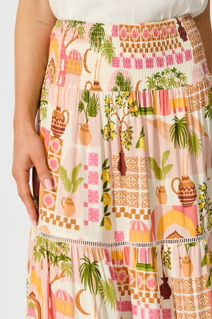 Ariza Maxi Skirt in Multi Print