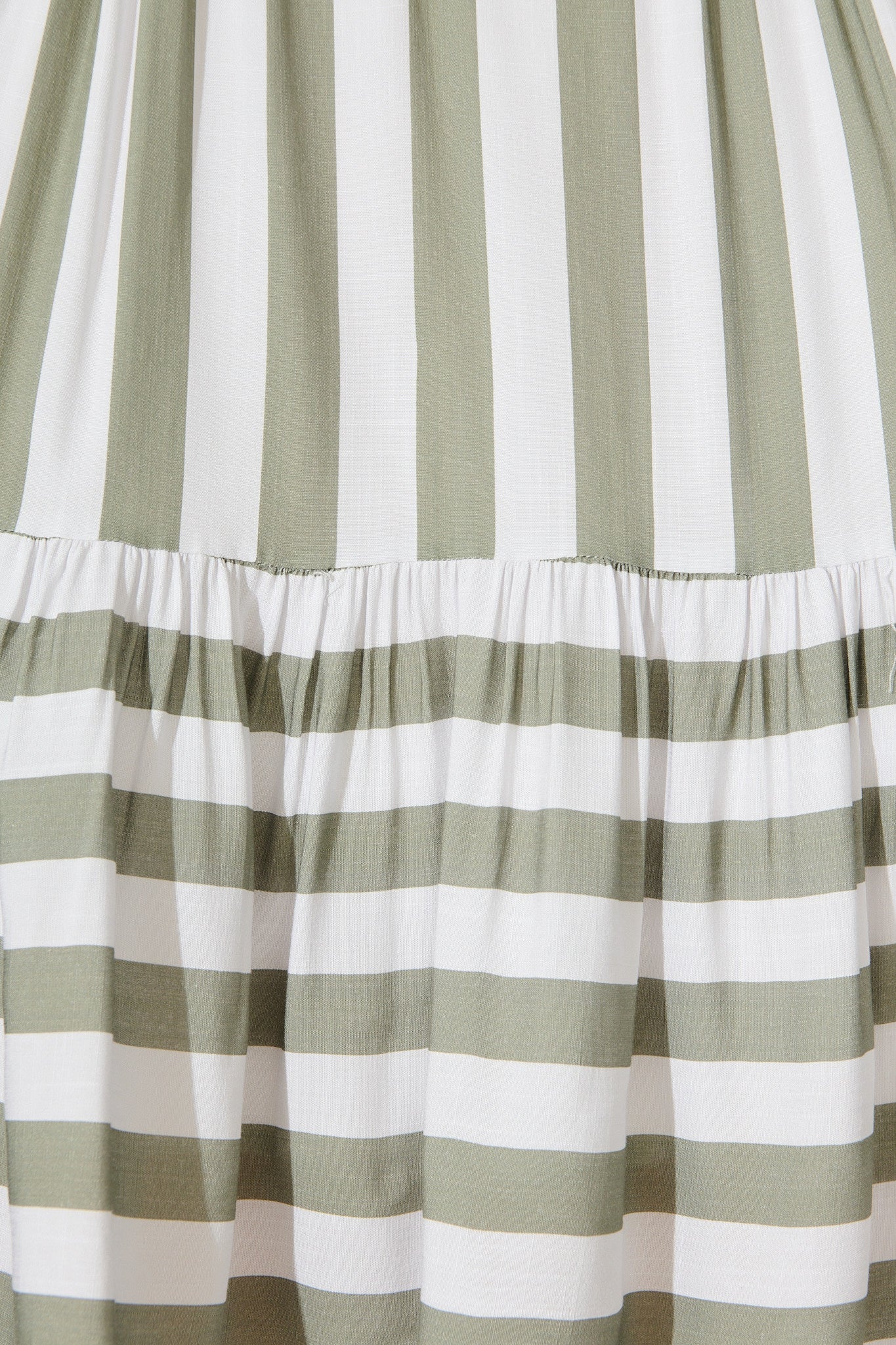Northcote Smock Dress in Green with White Stripe