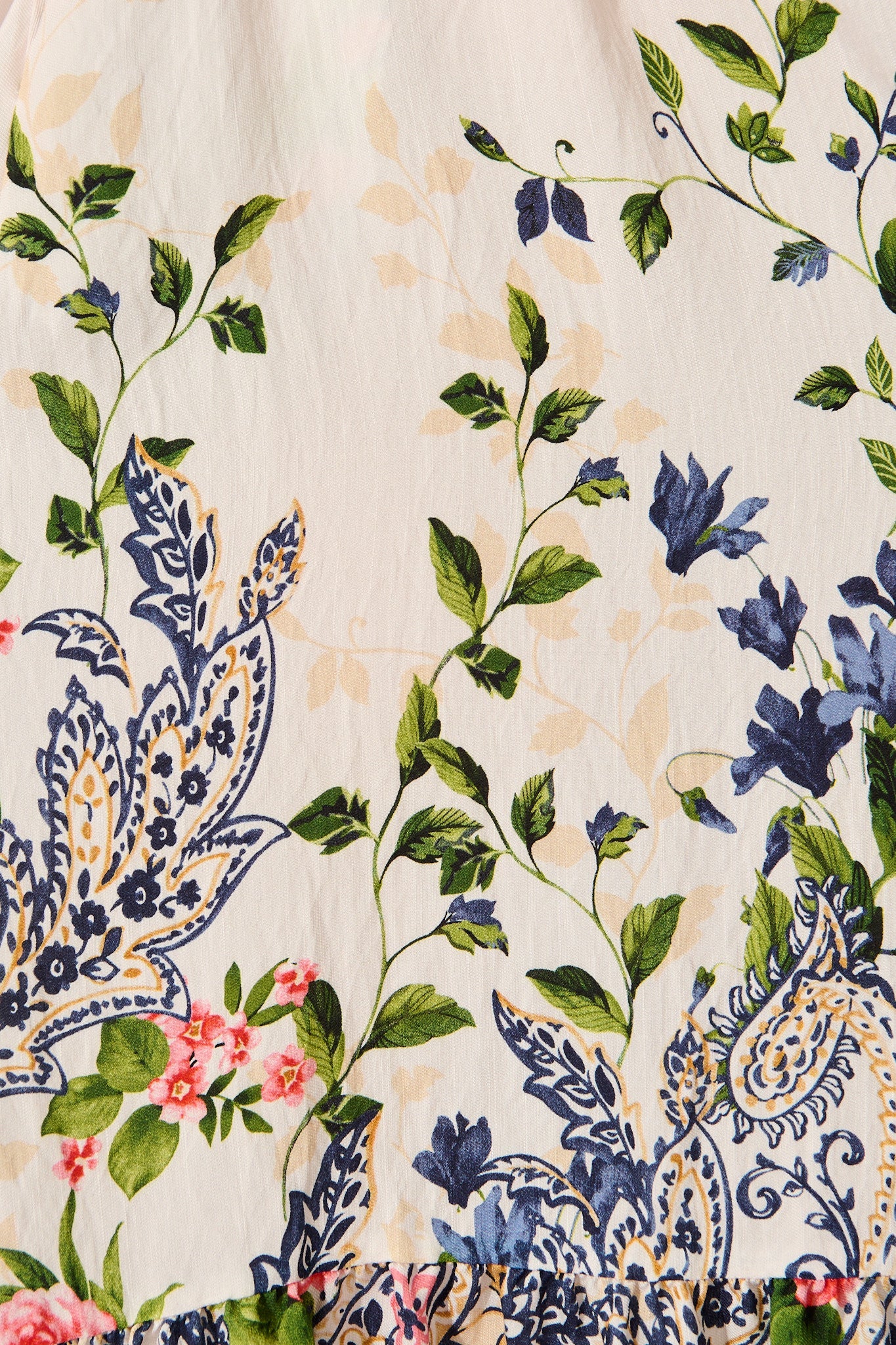 Kaia Midi Shirt Dress in Cream with Navy Floral