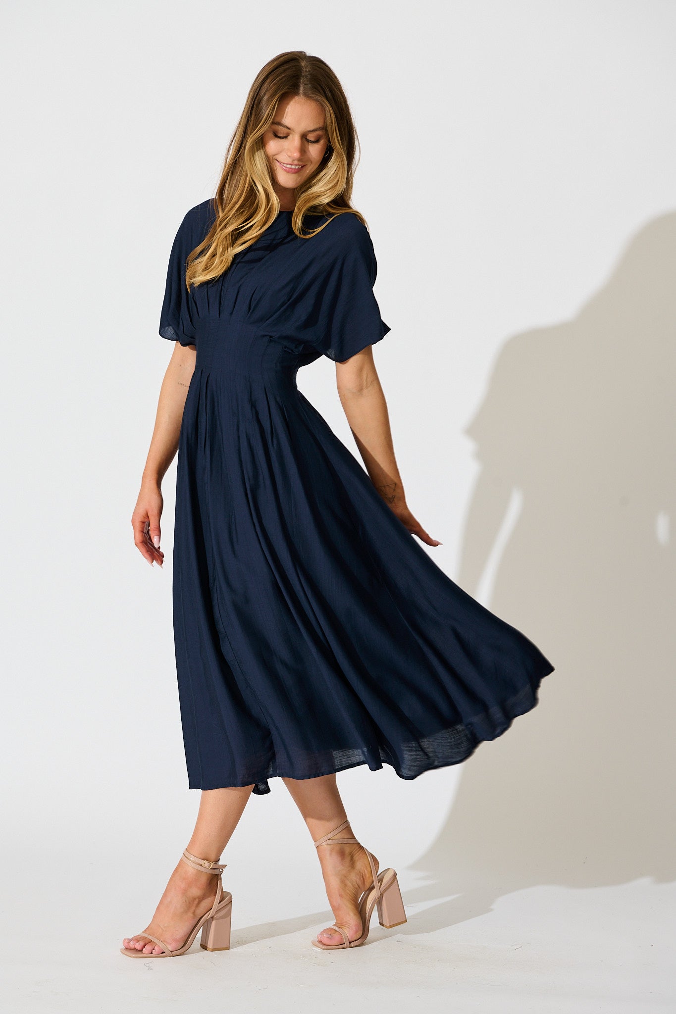 PRE ORDER Elegance Echo Maxi Dress in Navy