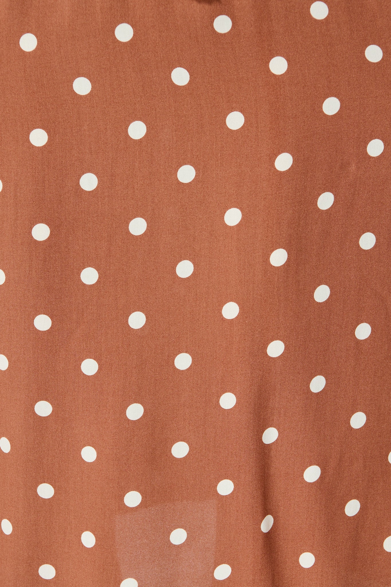 Noree Midi Dress in Brown with White Polka Dot