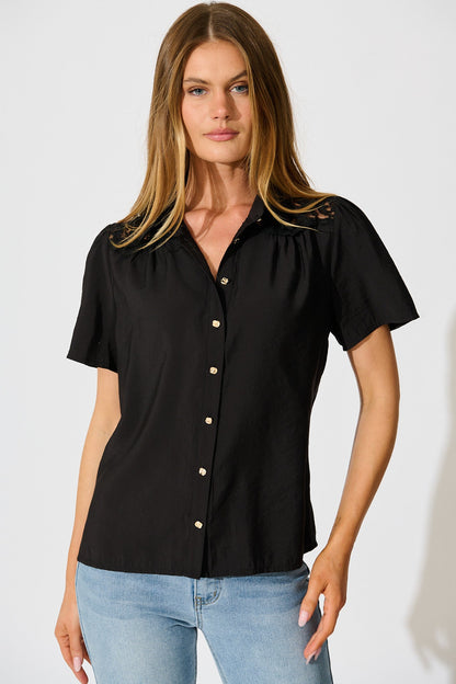 Simplicity in Lace Shirt in Black
