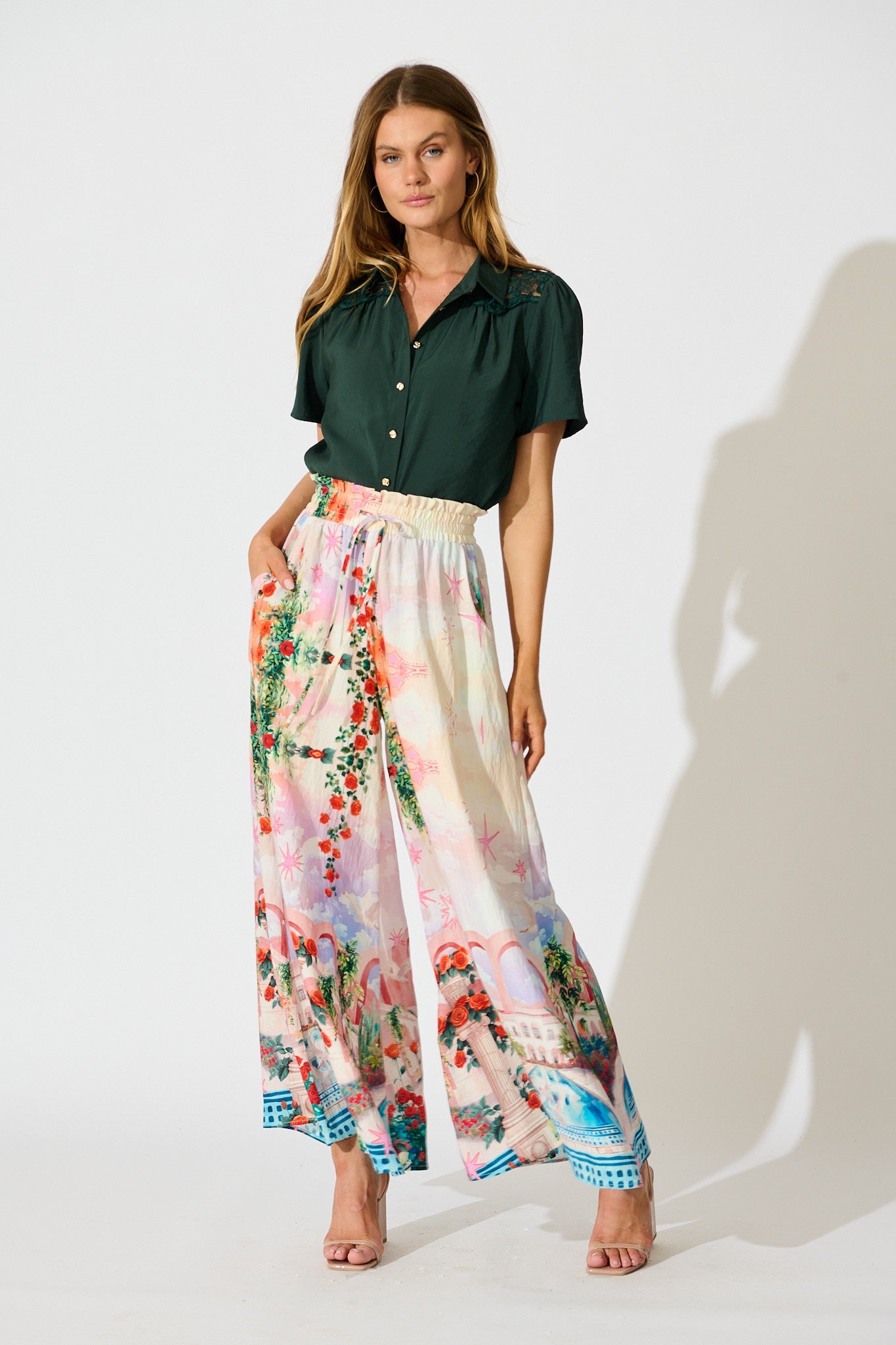 Simplicity in Lace Shirt in Emerald