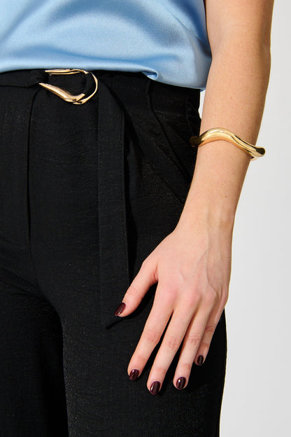 Freya Sculptural Cuff Bangle in Gold