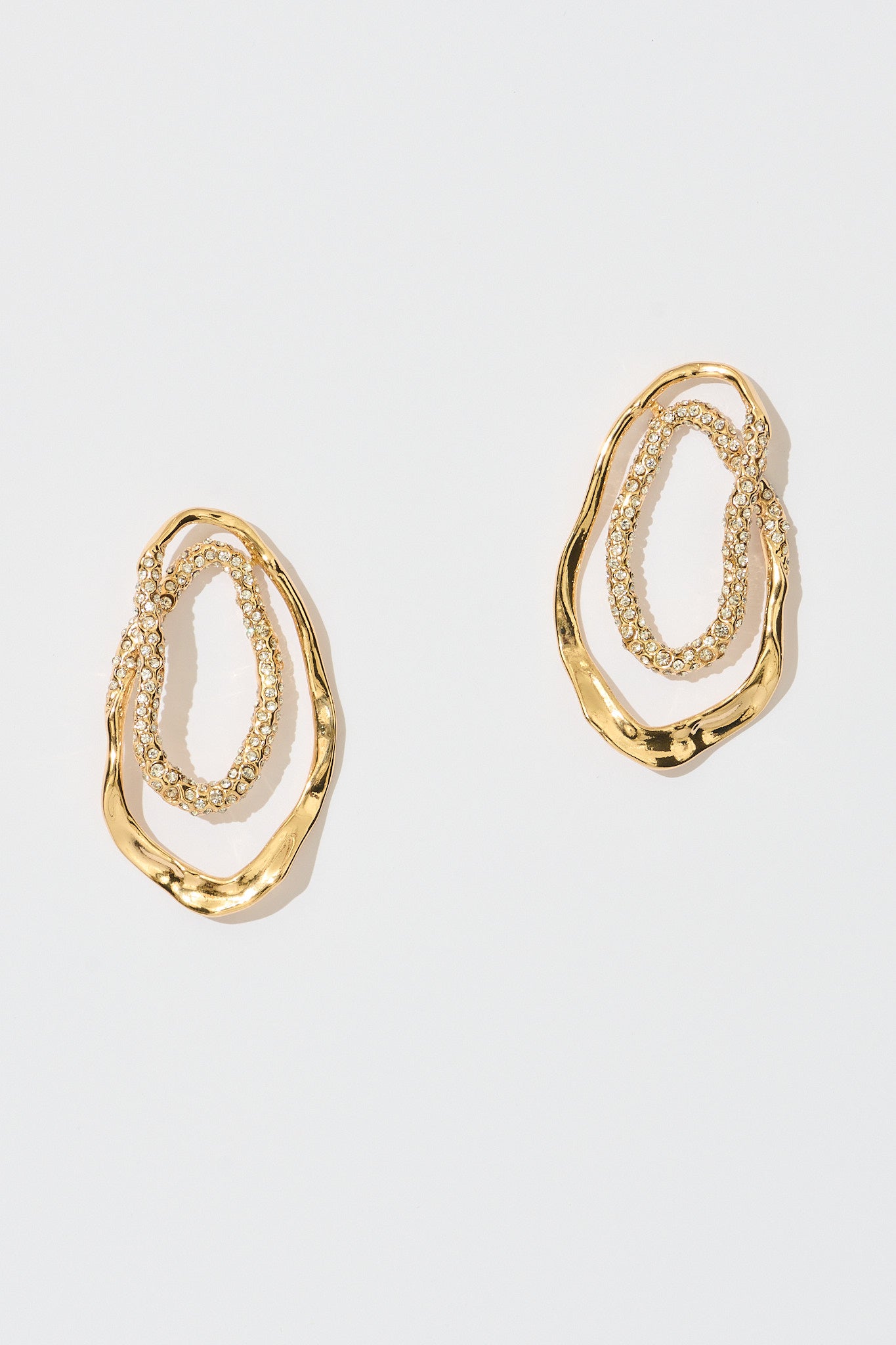 Veronica Statement Earrings in Gold with Diamante