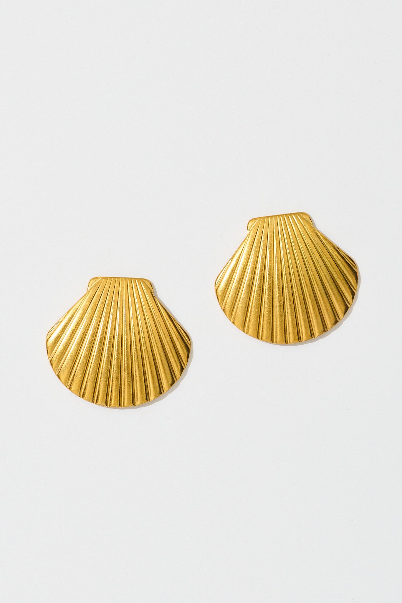 Mykonos Shell Stud Earrings in 18K Gold Plated