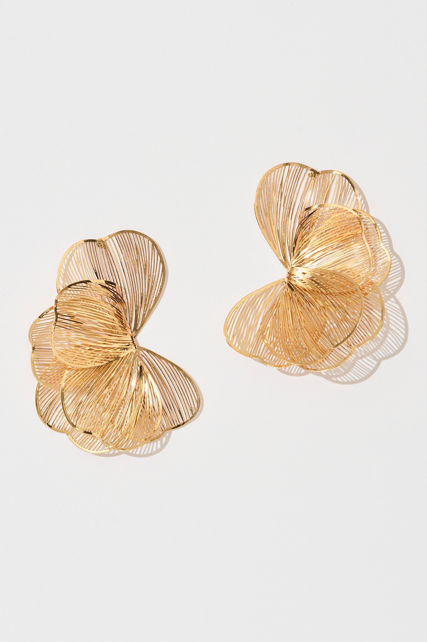 Flora Petal Stud Earrings in Gold
