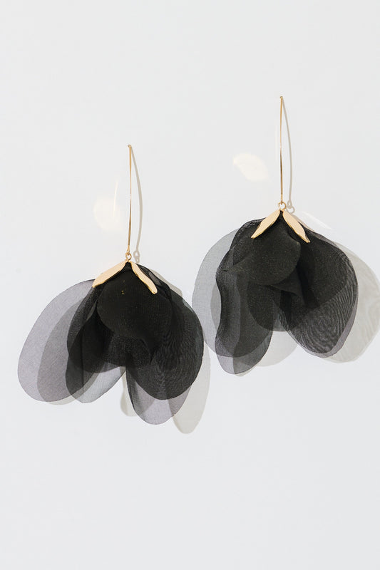 Monty Drop Earrings in Black