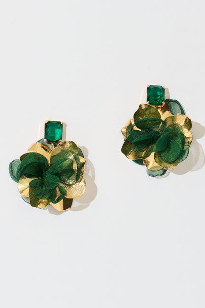 Rowena Drop Earrings in Emerald