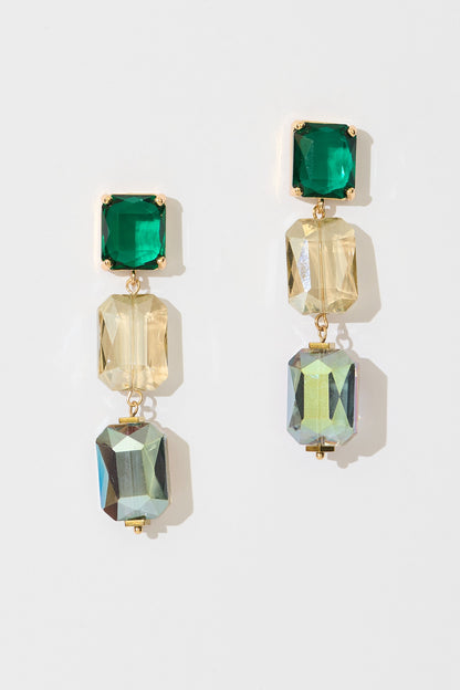 Celina Drop Earrings in Green Multi