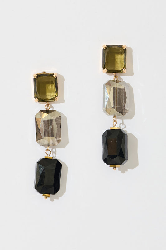 Celina Drop Earrings in Black Multi